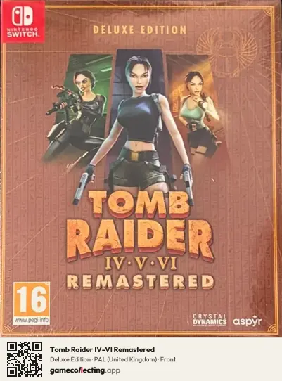 Tomb Raider IV-VI Remastered Nintendo Switch, United Kingdom box front