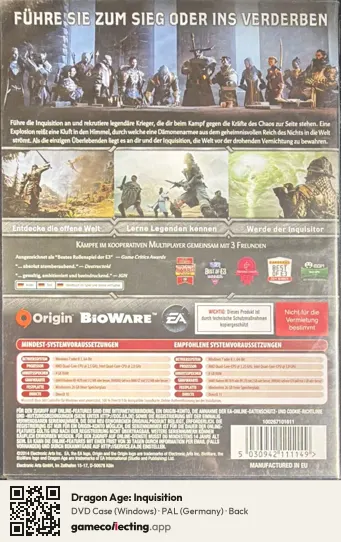 Dragon Age: Inquisition Computer, Germany box back