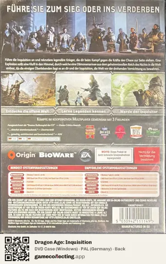 Dragon Age: Inquisition Computer, Germany box back