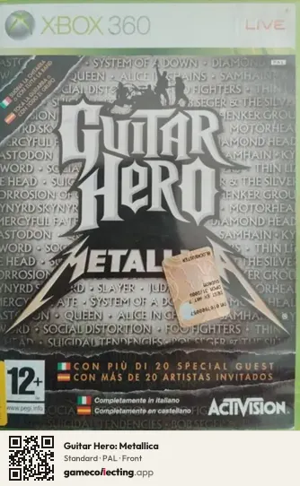 Guitar Hero: Metallica Xbox 360, PAL box front