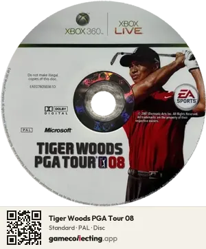 Tiger Woods PGA Tour 08 Xbox 360, PAL disc