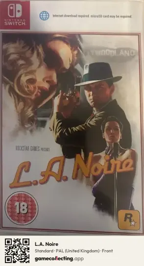 L.A. Noire Nintendo Switch, United Kingdom box front