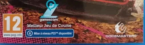 Dirt 5, the PEGI square on its front