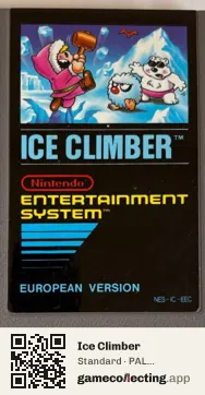 Ice Climber Nintendo Entertainment System, PAL cartridge label