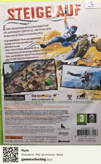 Pure Xbox 360, Germany box back