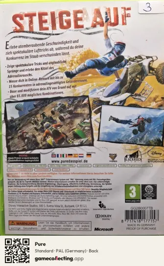 Pure Xbox 360, Germany box back