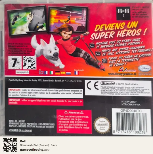 Bolt Nintendo DS, France box back