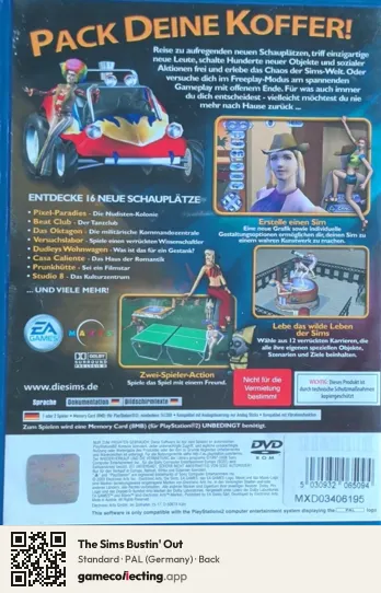 The Sims Bustin' Out PlayStation 2, Germany box back