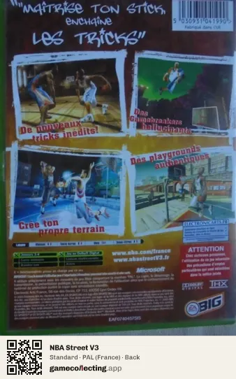 NBA Street V3 Xbox, France box back