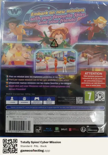 Totally Spies! Cyber Mission PlayStation 4, PAL box back