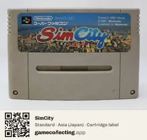 SimCity Super Nintendo Entertainment System, Asia cartridge label