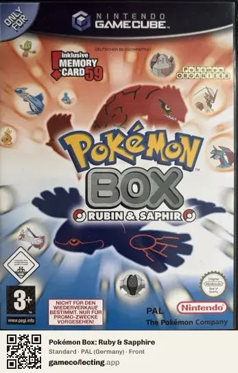 Pokémon Box: Ruby & Sapphire Nintendo GameCube, Germany box front