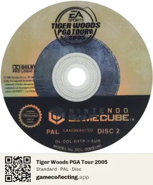 Tiger Woods PGA Tour 2005 Nintendo GameCube, PAL disc