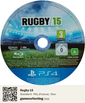 Rugby 15 PlayStation 4, PAL disc