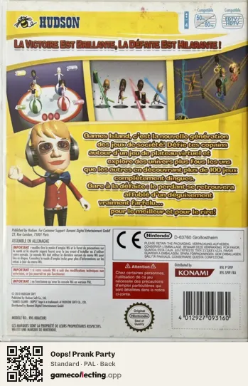 Oops! Prank Party Nintendo Wii, PAL box back