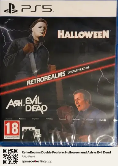 RetroRealms Double Feature: Halloween and Ash vs Evil Dead PlayStation 5, PAL box front