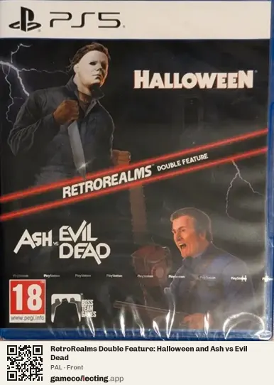 RetroRealms Double Feature: Halloween and Ash vs Evil Dead PlayStation 5, PAL box front