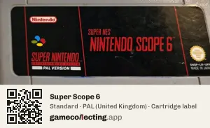 Super Scope 6 Super Nintendo Entertainment System, PAL cartridge label
