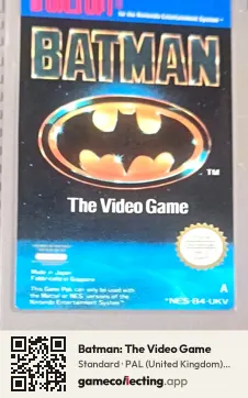 Batman: The Video Game Nintendo Entertainment System, PAL cartridge label