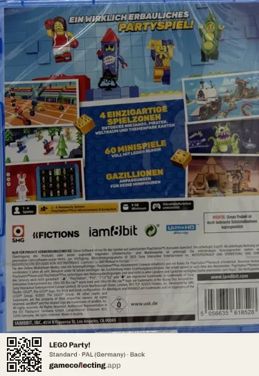 LEGO Party! PlayStation 5, Germany box back