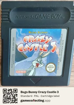 Bugs Bunny Crazy Castle 3 Game Boy Color, PAL cartridge label