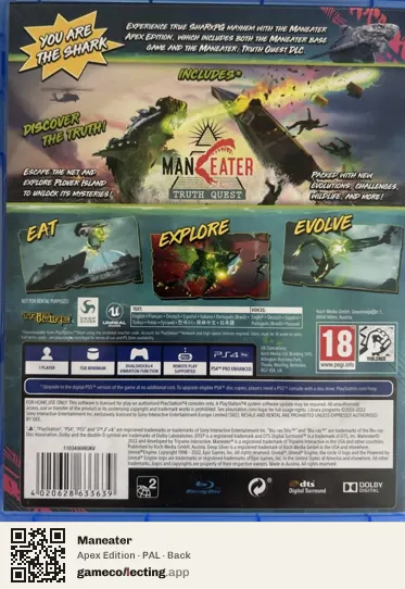 Maneater PlayStation 4, PAL box back