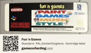 Fun 'n Games Super Nintendo Entertainment System, PAL cartridge label