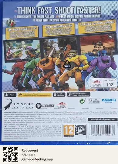 Roboquest PlayStation 5, PAL box back