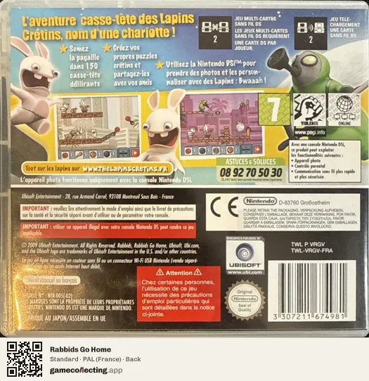 Rabbids Go Home Nintendo DS, France box back