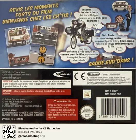 Bienvenue chez les Ch'tis: Le Jeu Nintendo DS, PAL box back