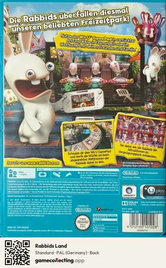 Rabbids Land Nintendo Wii U, Germany box back