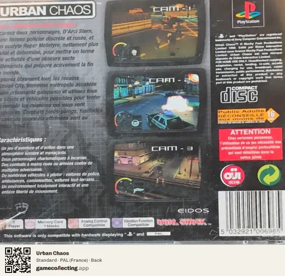 Urban Chaos PlayStation, France box back