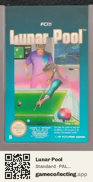 Lunar Pool Nintendo Entertainment System, PAL cartridge label