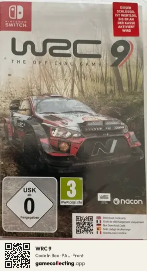 WRC 9 Nintendo Switch, PAL box front