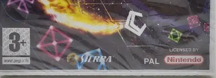 Geometry Wars: Galaxies, the PEGI square on its front