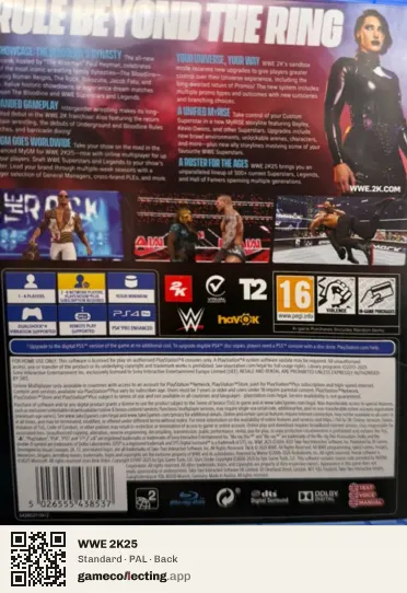 WWE 2K25 PlayStation 4, PAL box back