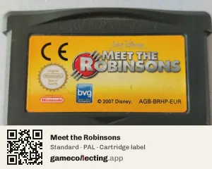Meet the Robinsons Game Boy Advance, PAL cartridge label