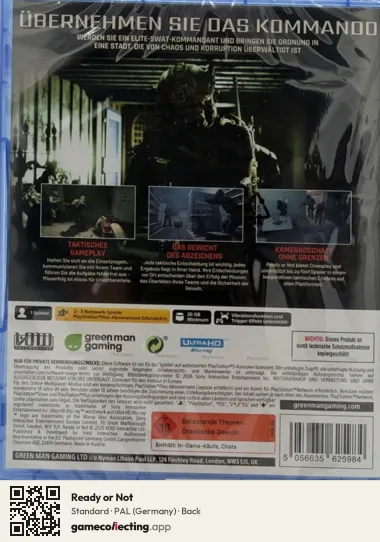 Ready or Not PlayStation 5, Germany box back