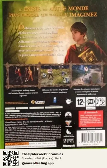 The Spiderwick Chronicles Xbox 360, France box back