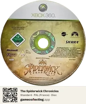 The Spiderwick Chronicles Xbox 360, PAL disc