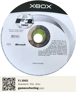F1 2002 Xbox, PAL disc