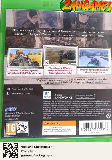 Valkyria Chronicles 4 Xbox One, PAL box back
