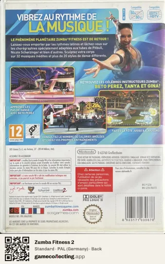 Zumba Fitness 2 Nintendo Wii, Germany box back