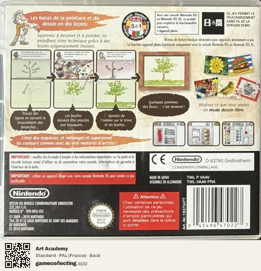 Art Academy Nintendo DS, France box back