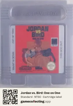 Jordan vs. Bird: One on One Game Boy, NTSC cartridge label