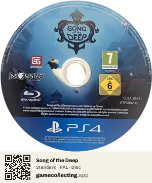 Song of the Deep PlayStation 4, PAL disc