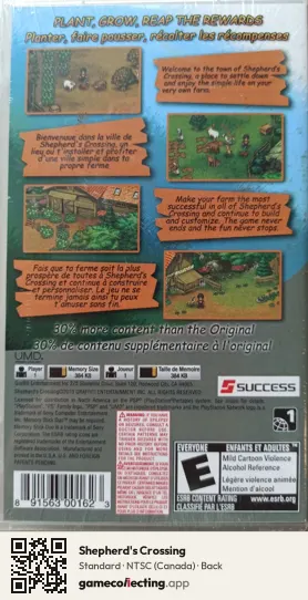 Shepherd's Crossing PlayStation Portable, Canada box back