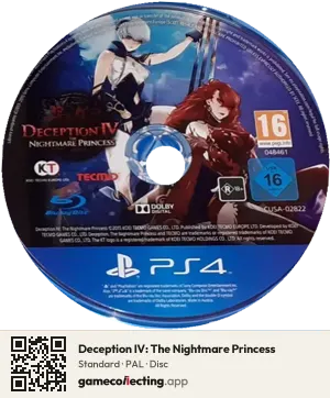 Deception IV: The Nightmare Princess PlayStation 4, PAL disc