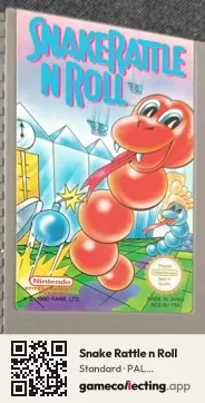 Snake Rattle n Roll Nintendo Entertainment System, PAL cartridge label