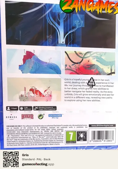 Gris PlayStation 5, PAL box back